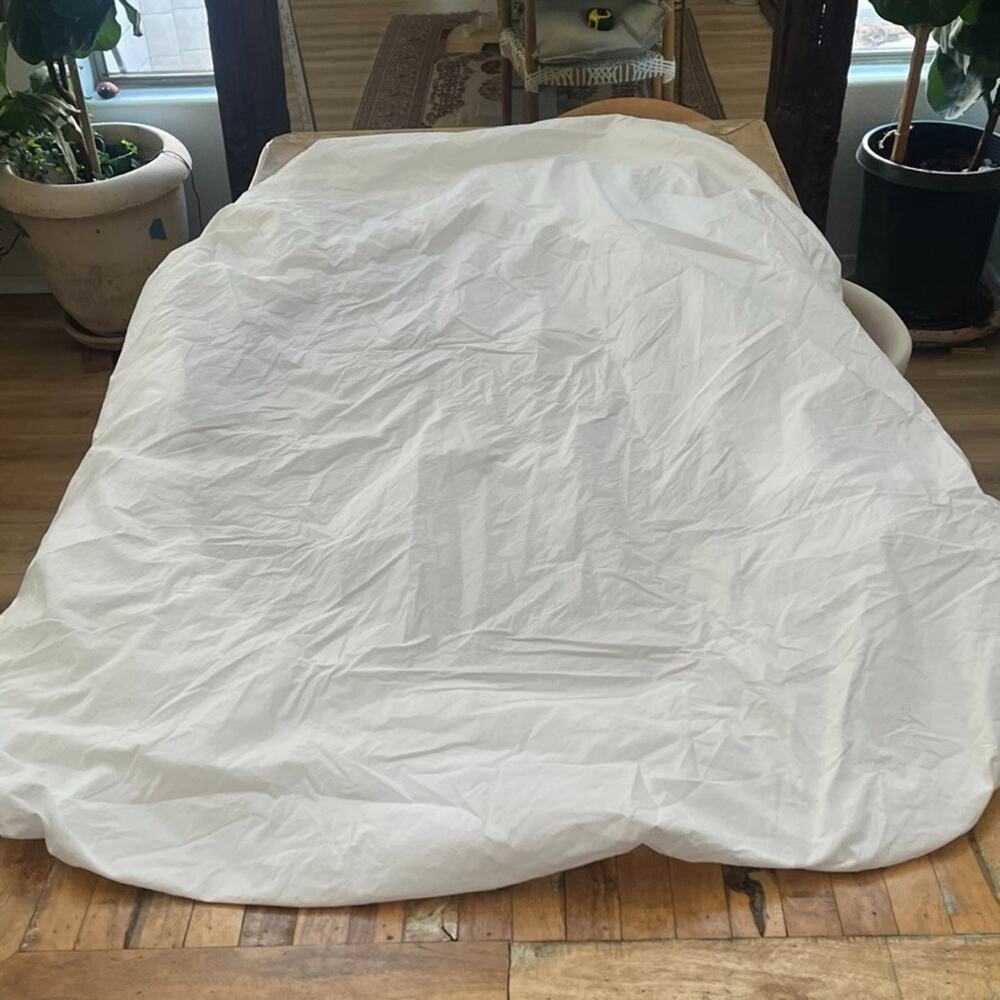 Crate and Barrel 100% White Cotton Queen Fitted Sheet 400TC